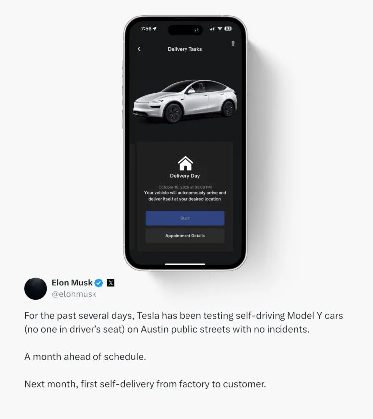 Tesla will start delivering vehicles from the factory to customers' homes autonomously in June.